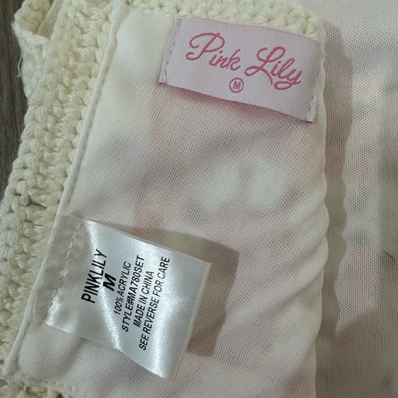 Pink Lily| size medium| pink & orange squared away crochet tank and skirt set - Picture 9 of 11